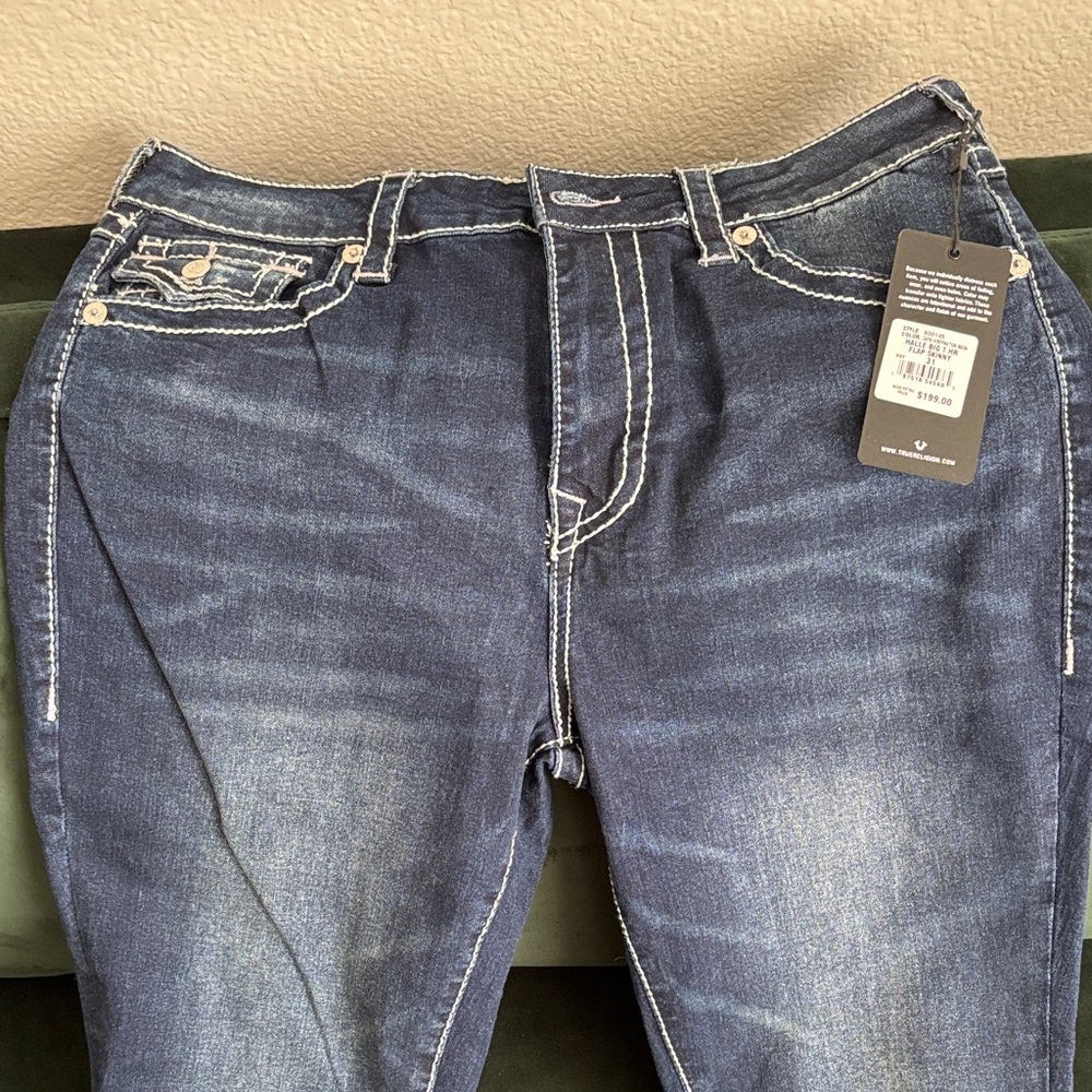 True Religion Halle High Rise  Dark Blue Relaxed Jeans